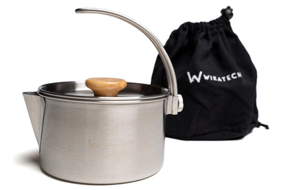 Outdoor fire pot with sturdy black cotton bag, 1.0 liter volume
