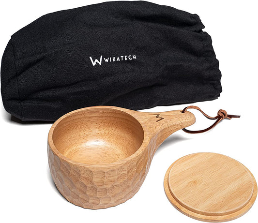 Wooden cup with lid